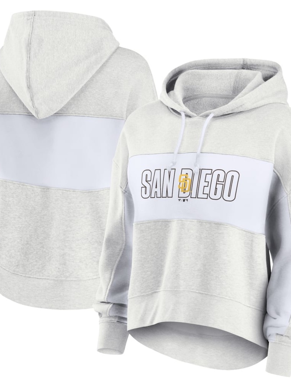 San Diego Padres Baseball Team Pullover Logo Hoodie Sweatshirt Oatmeal Sz XL